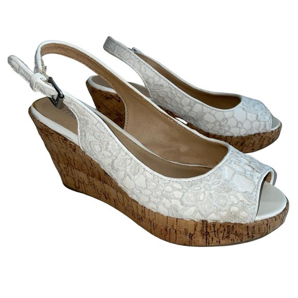 Maurices Shoes - Maurices Cork-Wedged Slingbacks